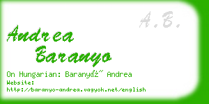 andrea baranyo business card